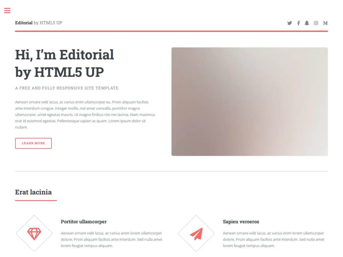 Plantilla Editorial de HTML5 UP